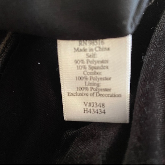 COLDWATER CREEK Black Velvet Sleeveless V-Neck Long Embellished Gown Size 12 - Picture 10 of 12